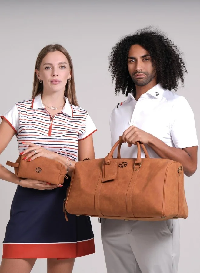 EGL Suede Leather Duffle Bag - Espresso Brown